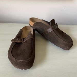 Birkenstock Buckley suede leather clogs